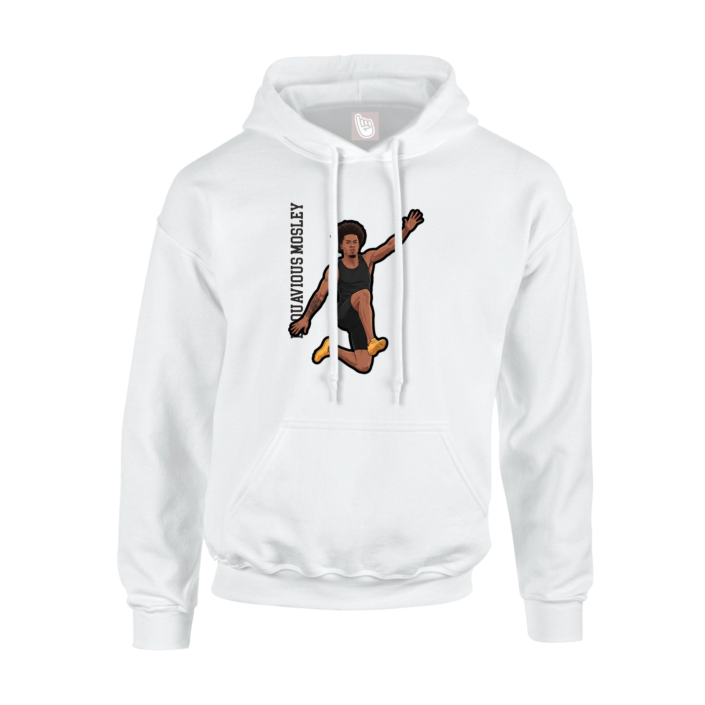 Youth Hoodie — Name Vertical in White