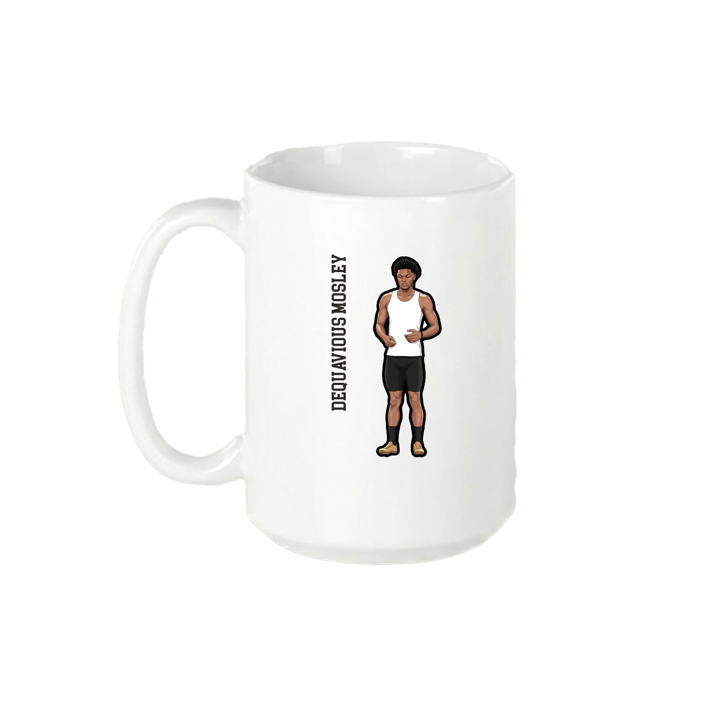 15oz Coffee Mug — Name Vertical in White