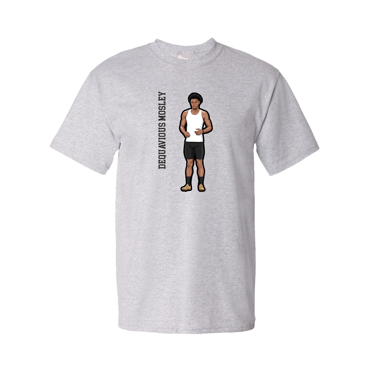 Youth Tee — Name Vertical in Grey