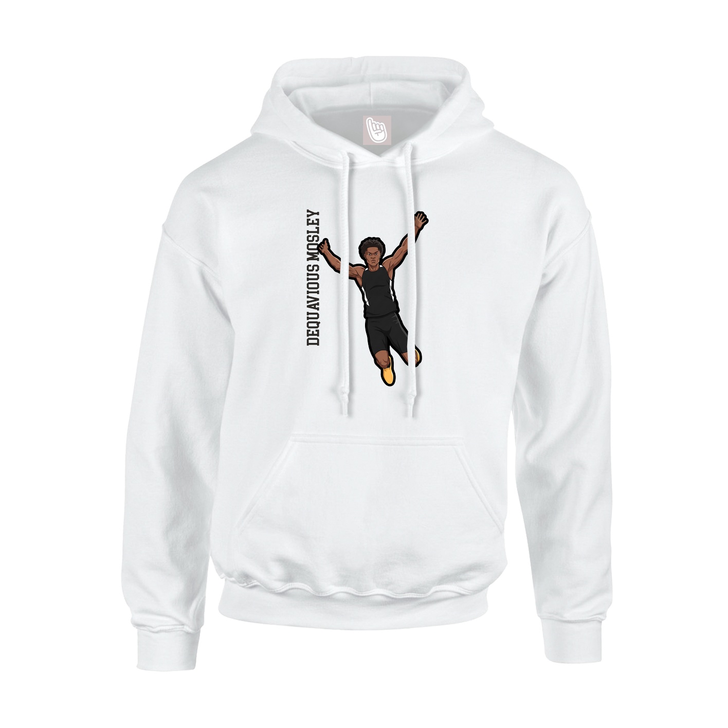 Youth Hoodie — Name Vertical in White