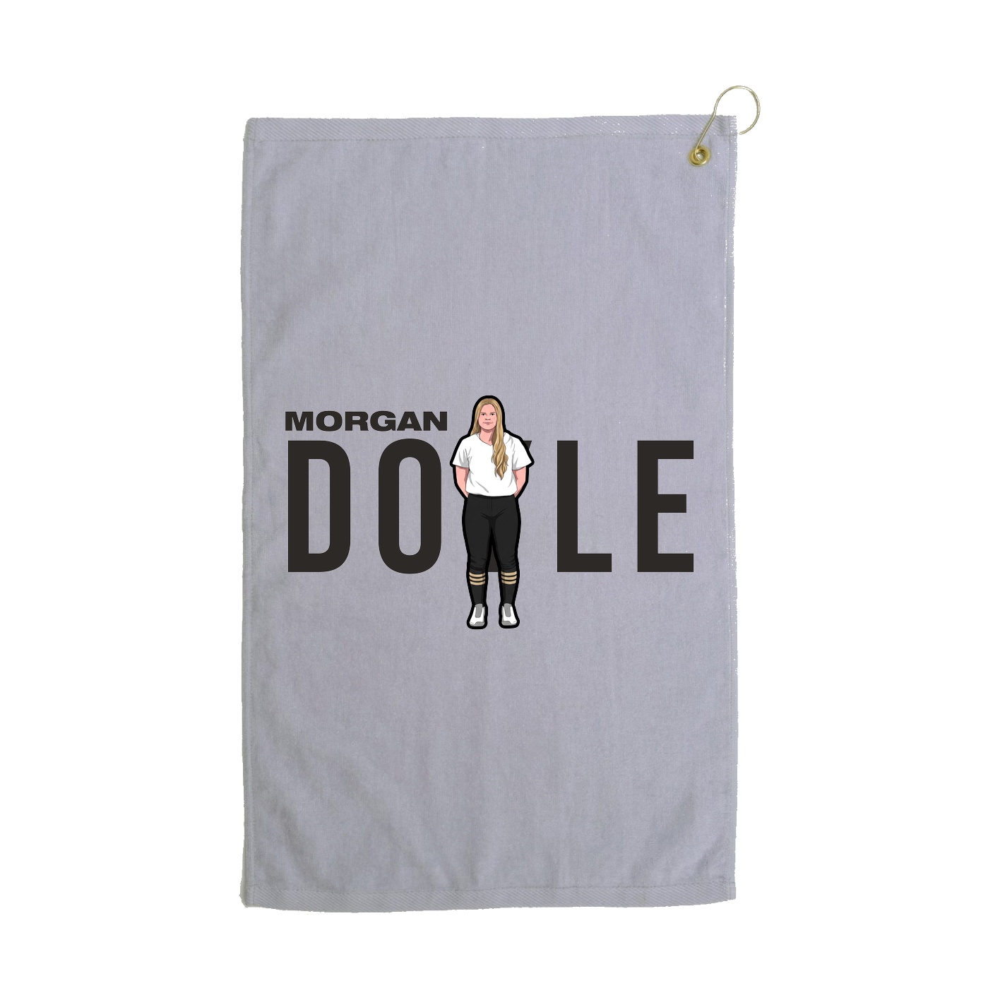 Golf Towel — Player Name in Grey