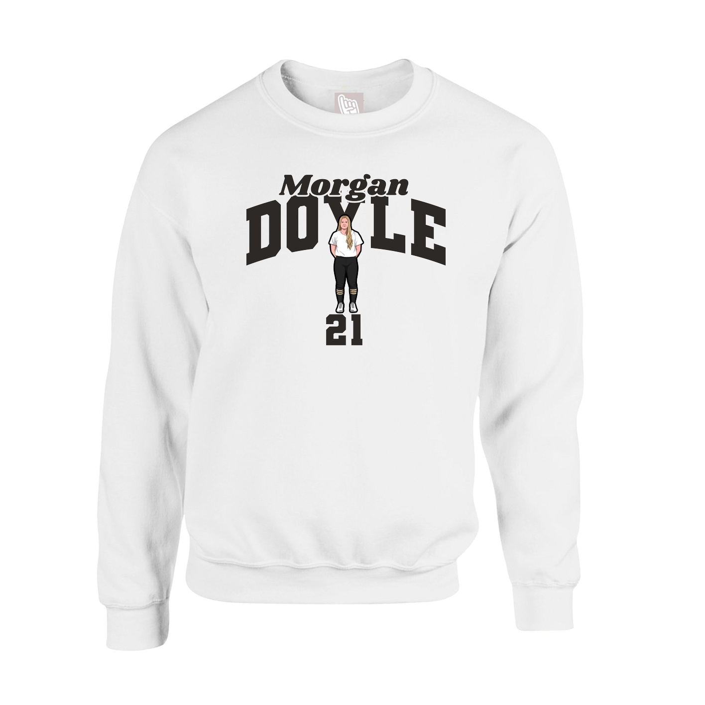 Fleece Crew — Signature Arch in White