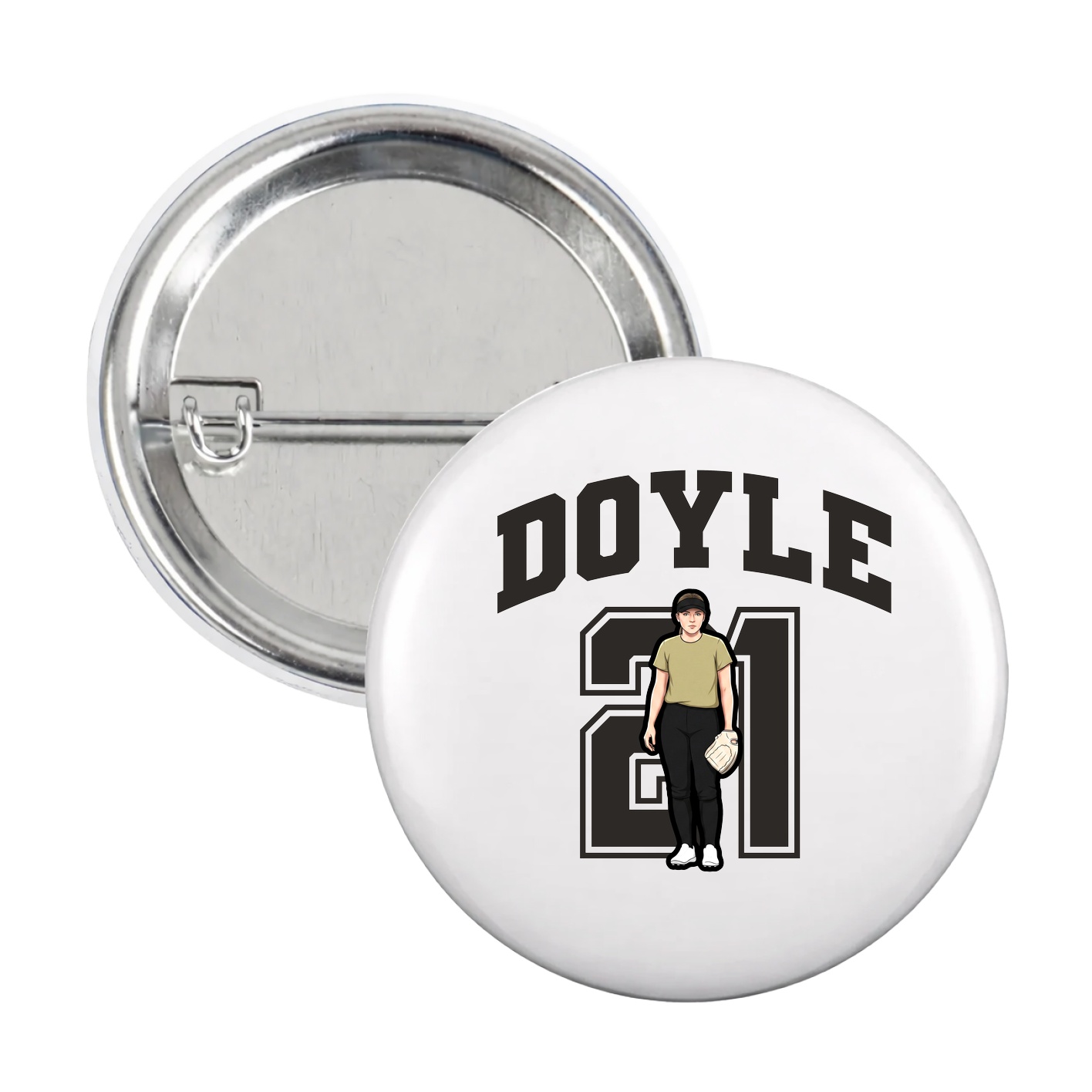 Game Day Button — Number in White