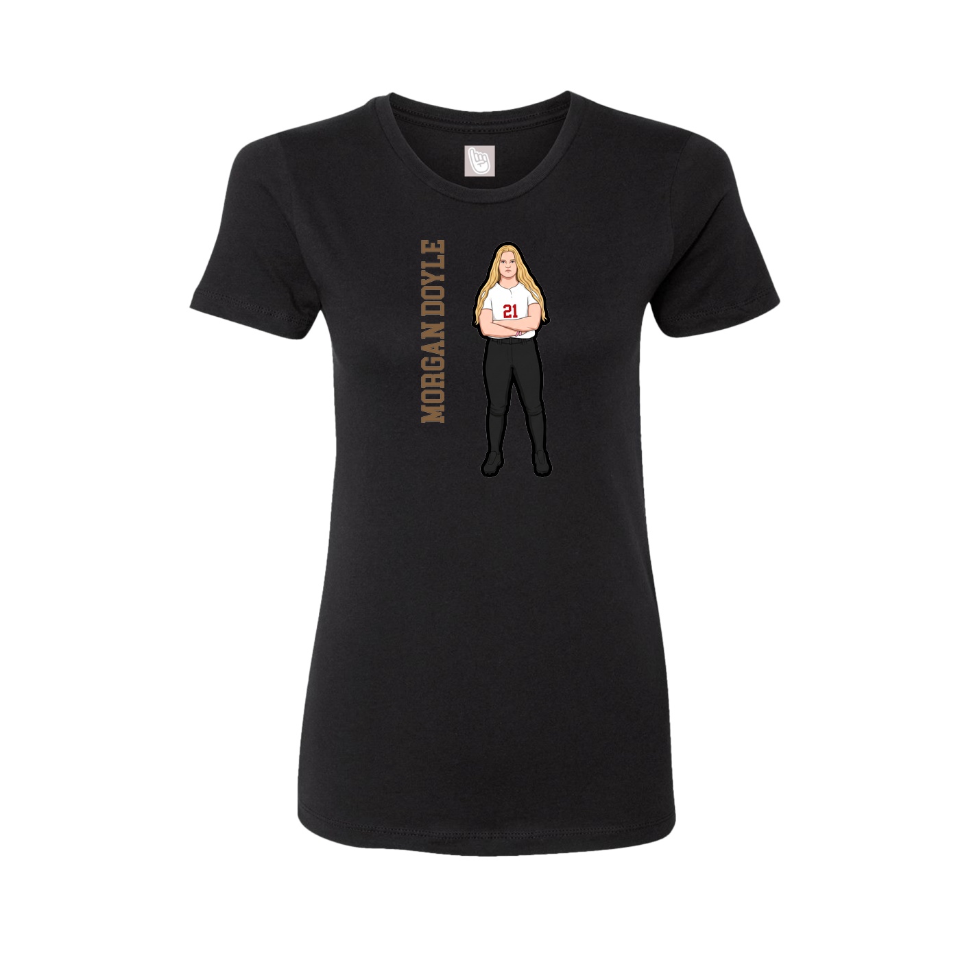 Womens Tee — Name Vertical in Black