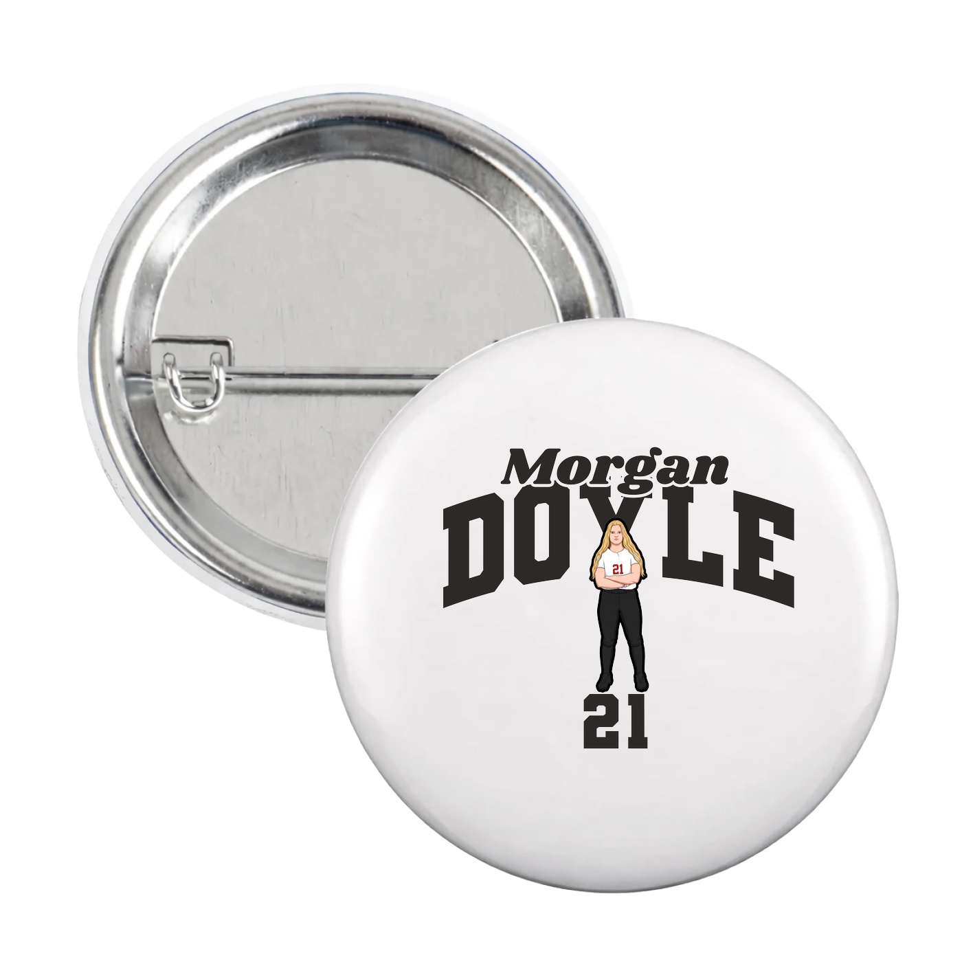 Game Day Button — Signature Arch in White