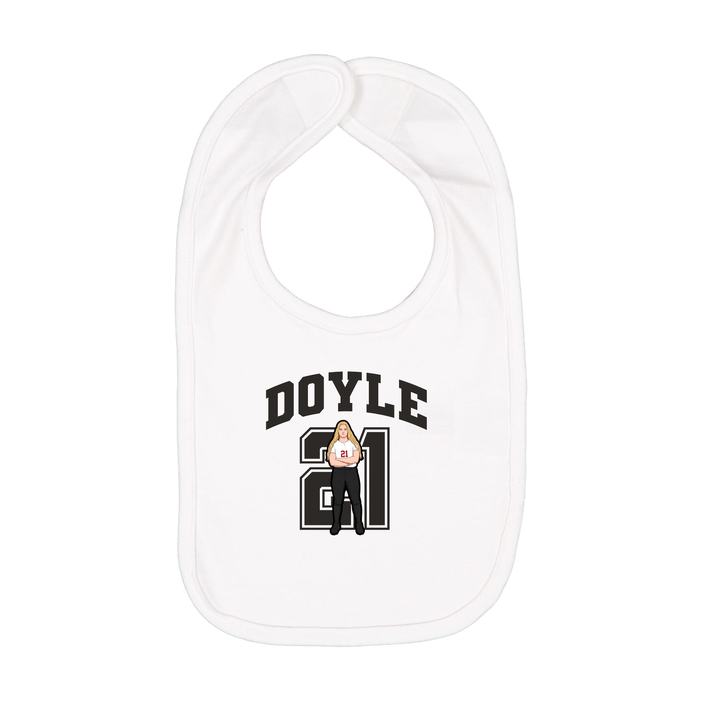 Infant Bib — Number in White