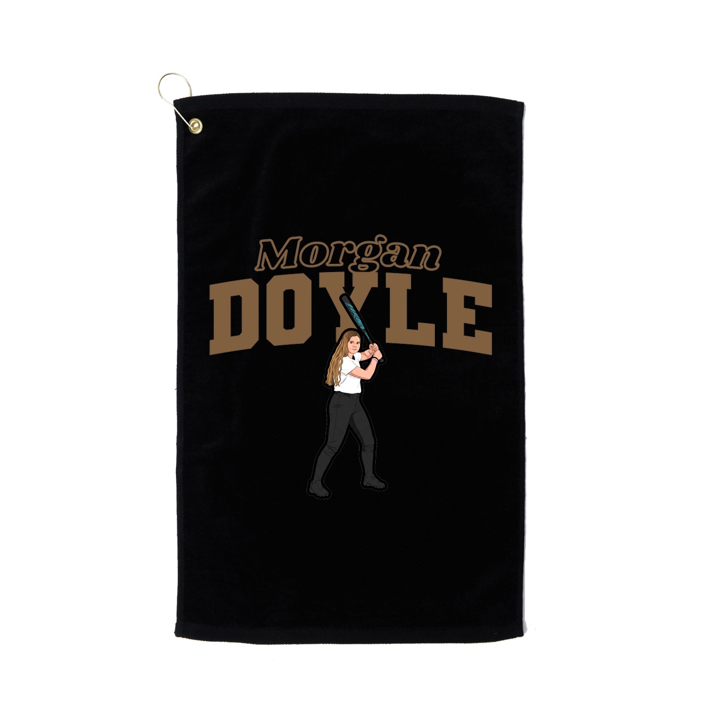 Golf Towel — Name Arch in Black