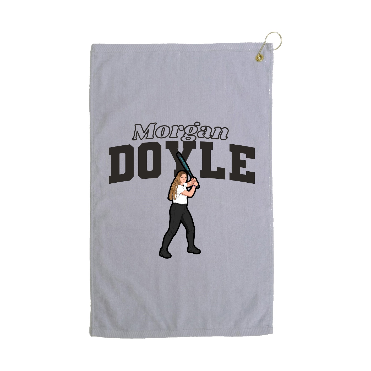 Golf Towel — Name Arch in Grey