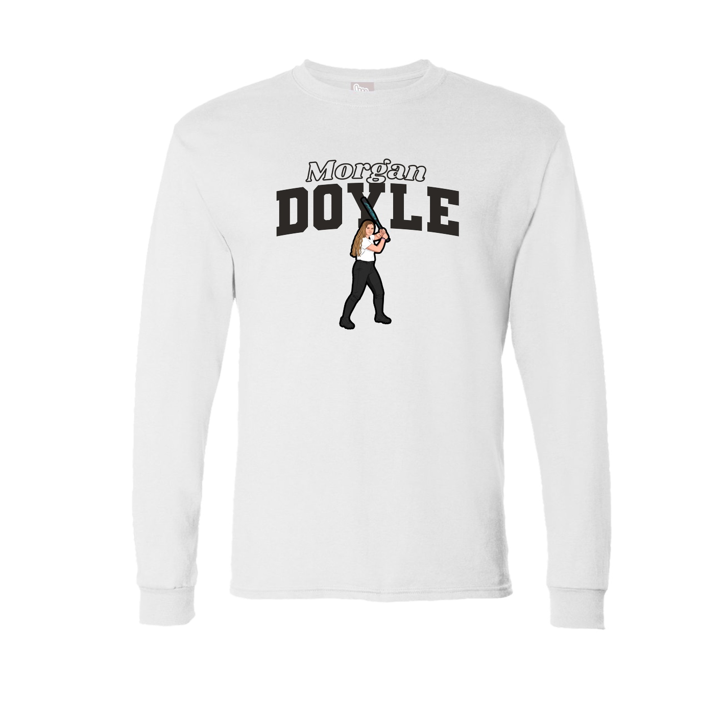 Long Sleeve Tee — Name Arch in White