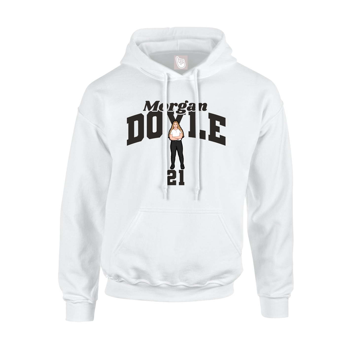 Hoodie — Signature Arch in White