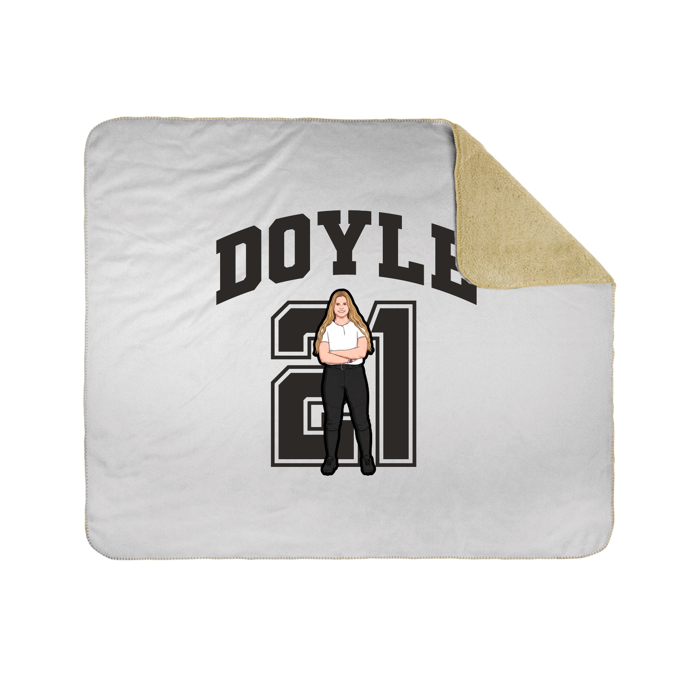 Throw Blanket — Number in White