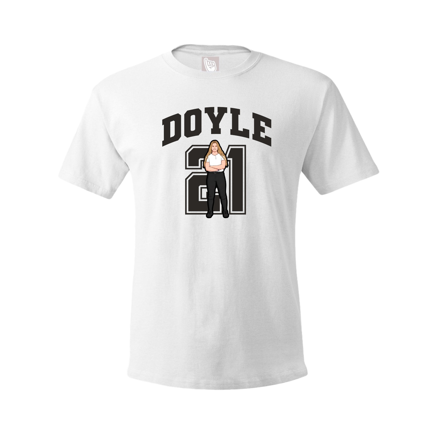 Youth Tee — Number in White