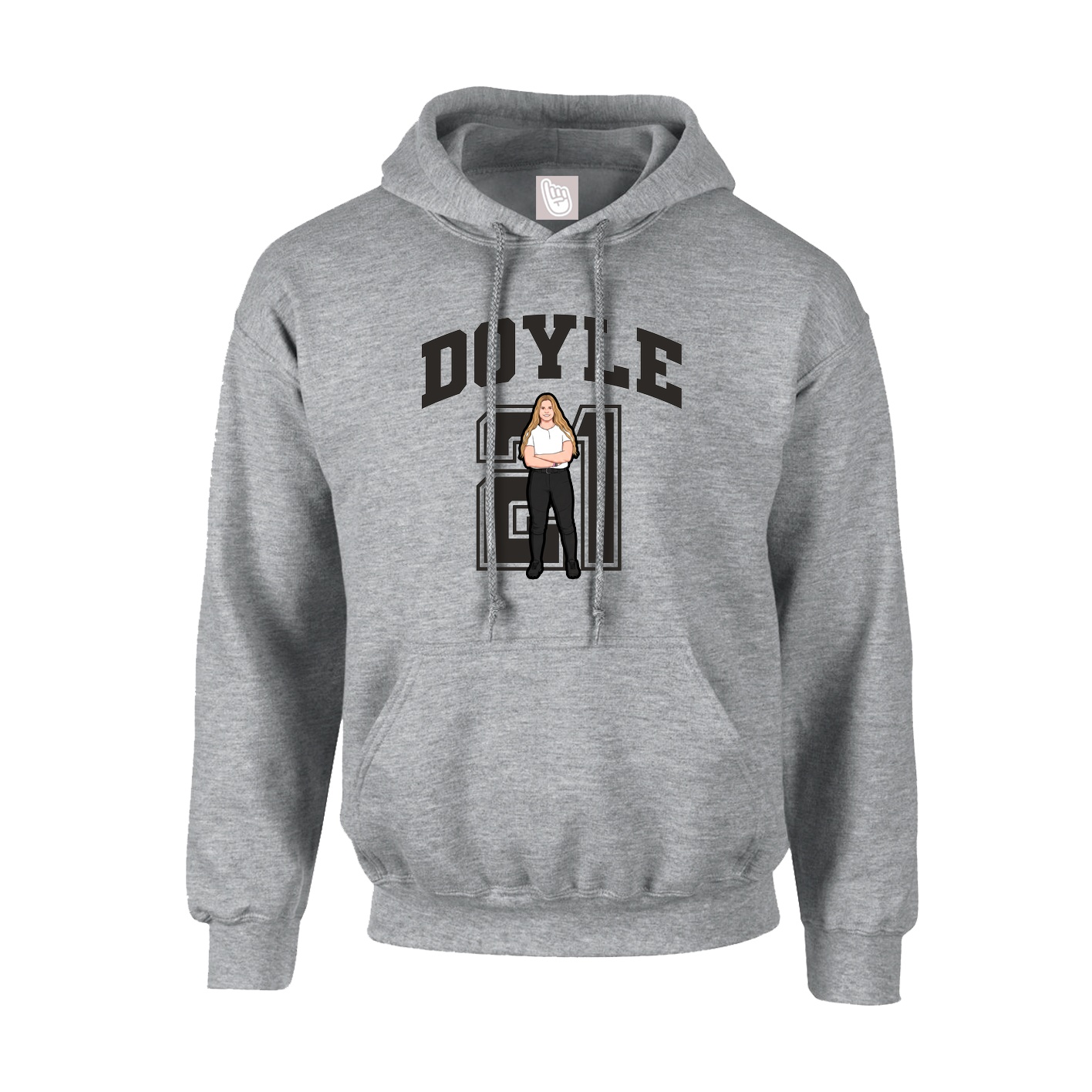 Hoodie — Number in Grey