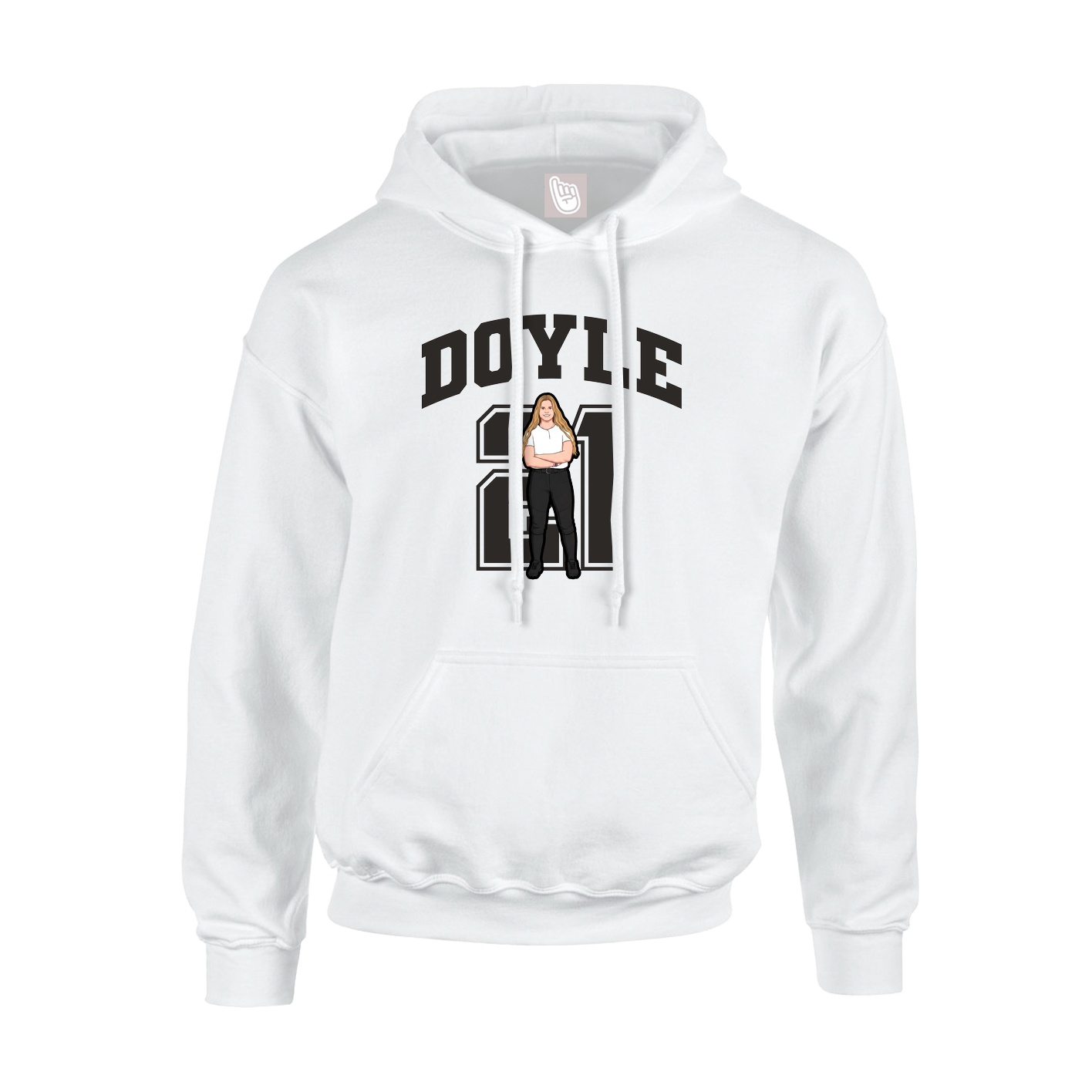 Hoodie — Number in White