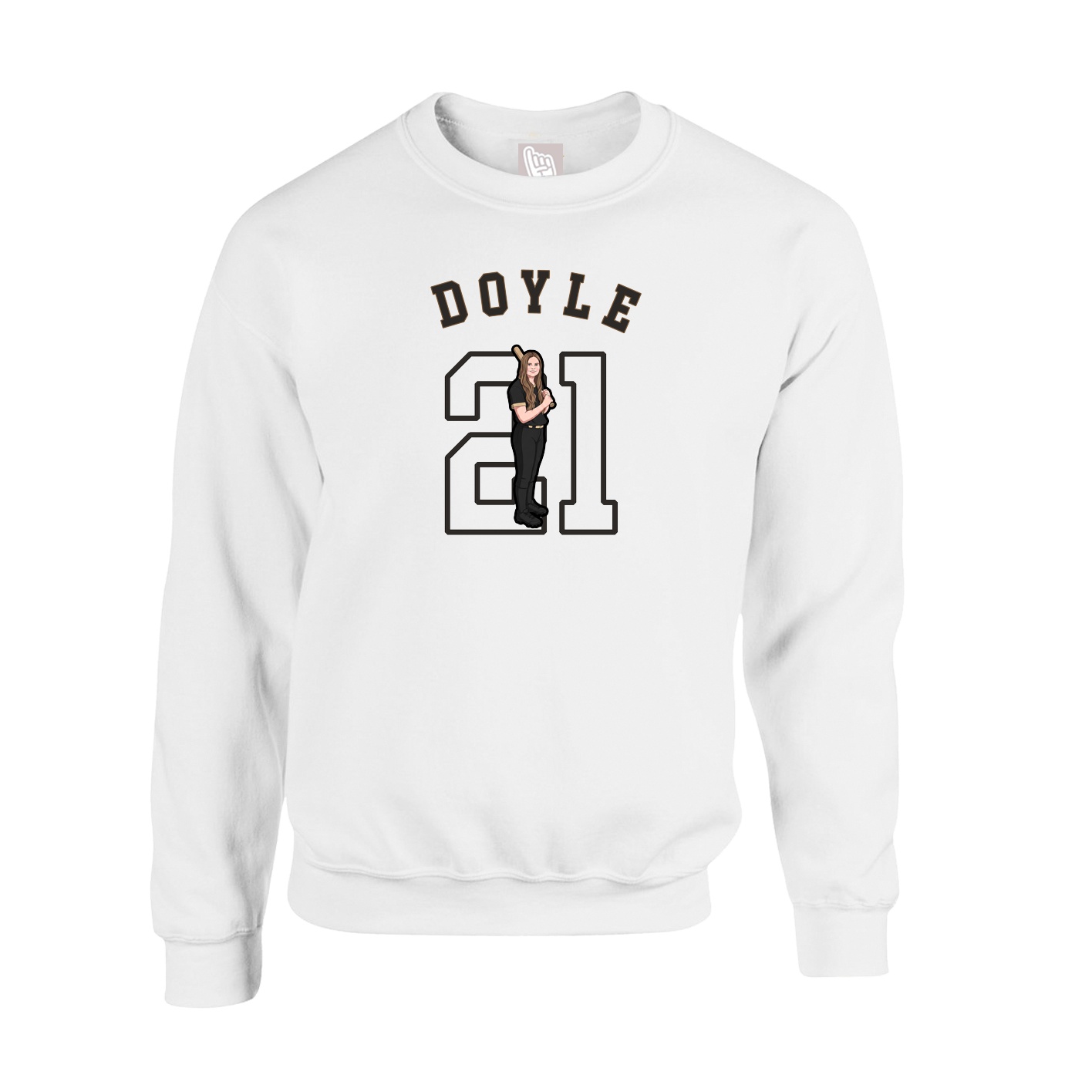 Fleece Crew — Shirsey Arch in White