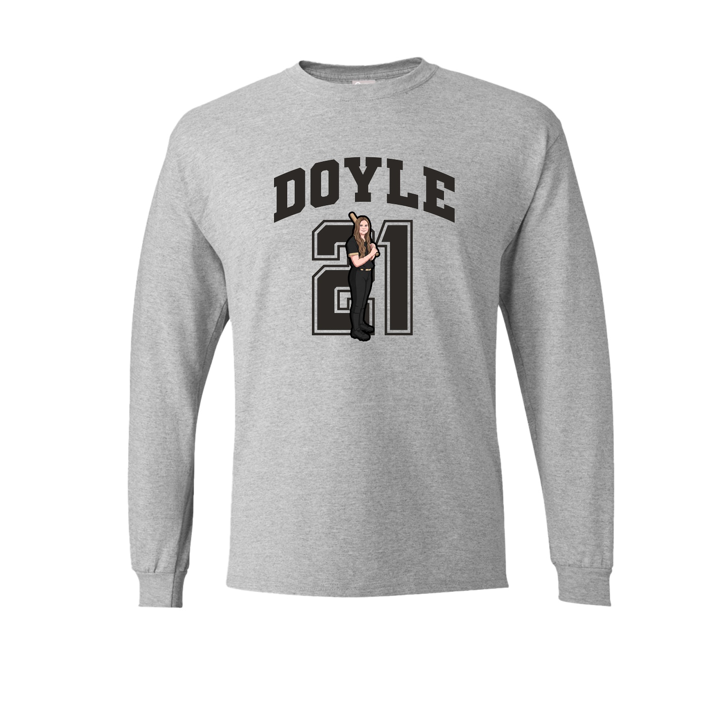 Long Sleeve Tee — Number in Grey