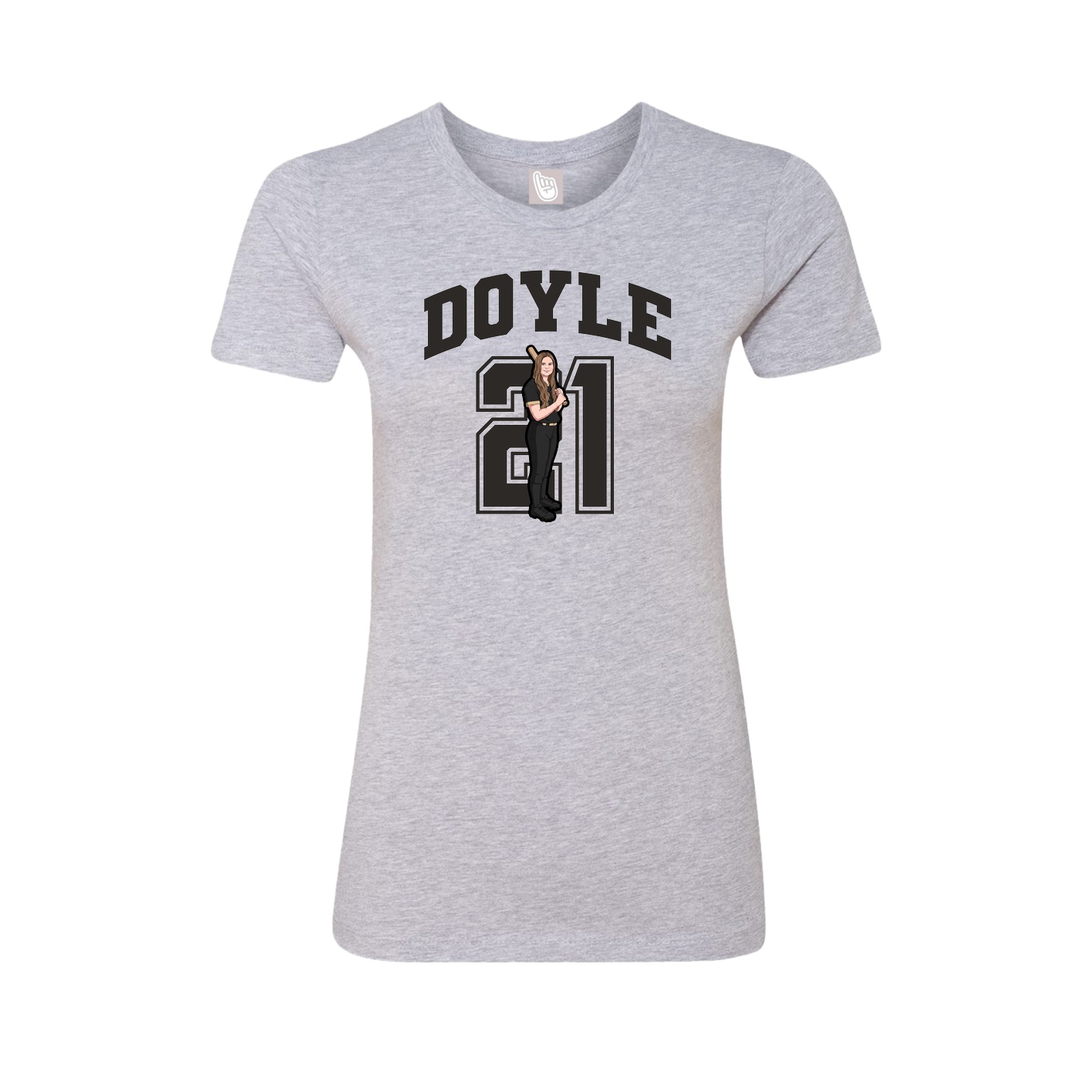 Womens Tee — Number in Grey