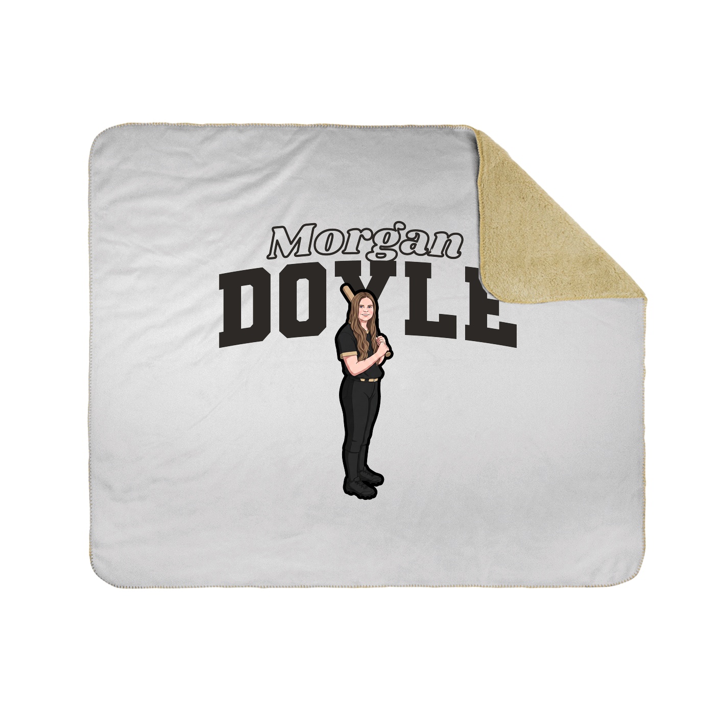 Throw Blanket — Name Arch in White