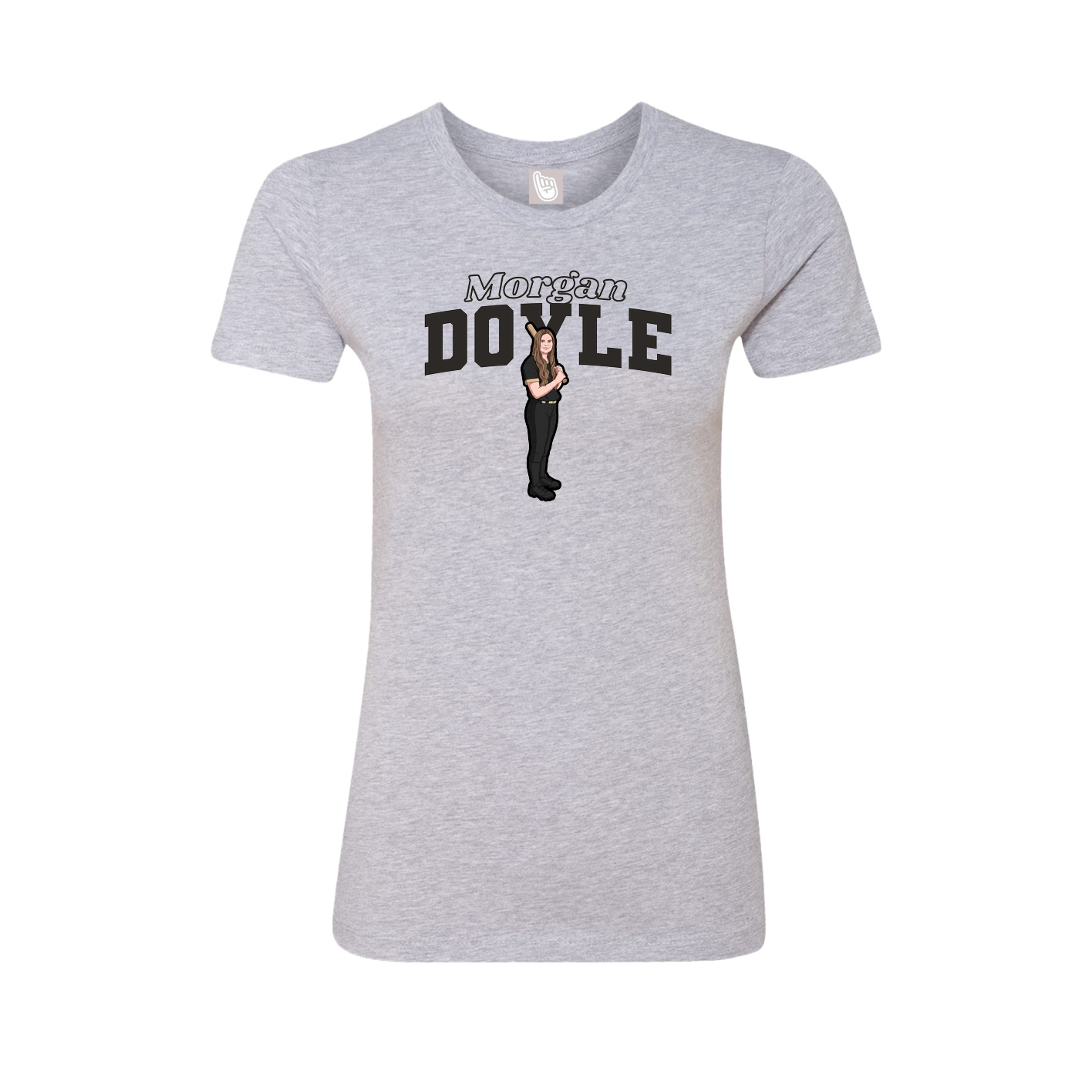 Womens Tee — Name Arch in Grey