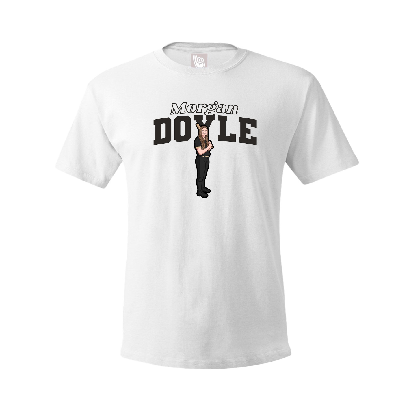 Youth Tee — Name Arch in White