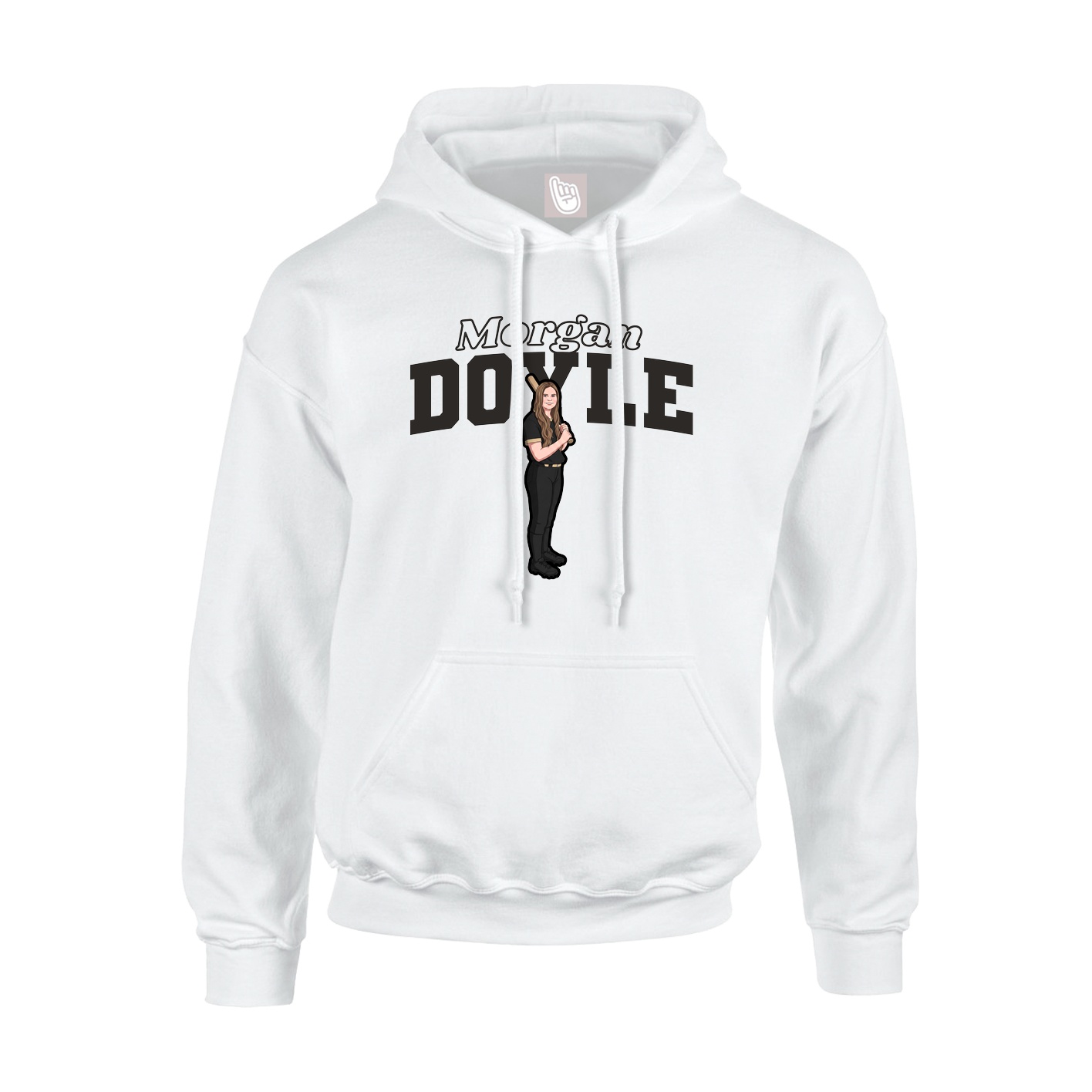 Hoodie — Name Arch in White