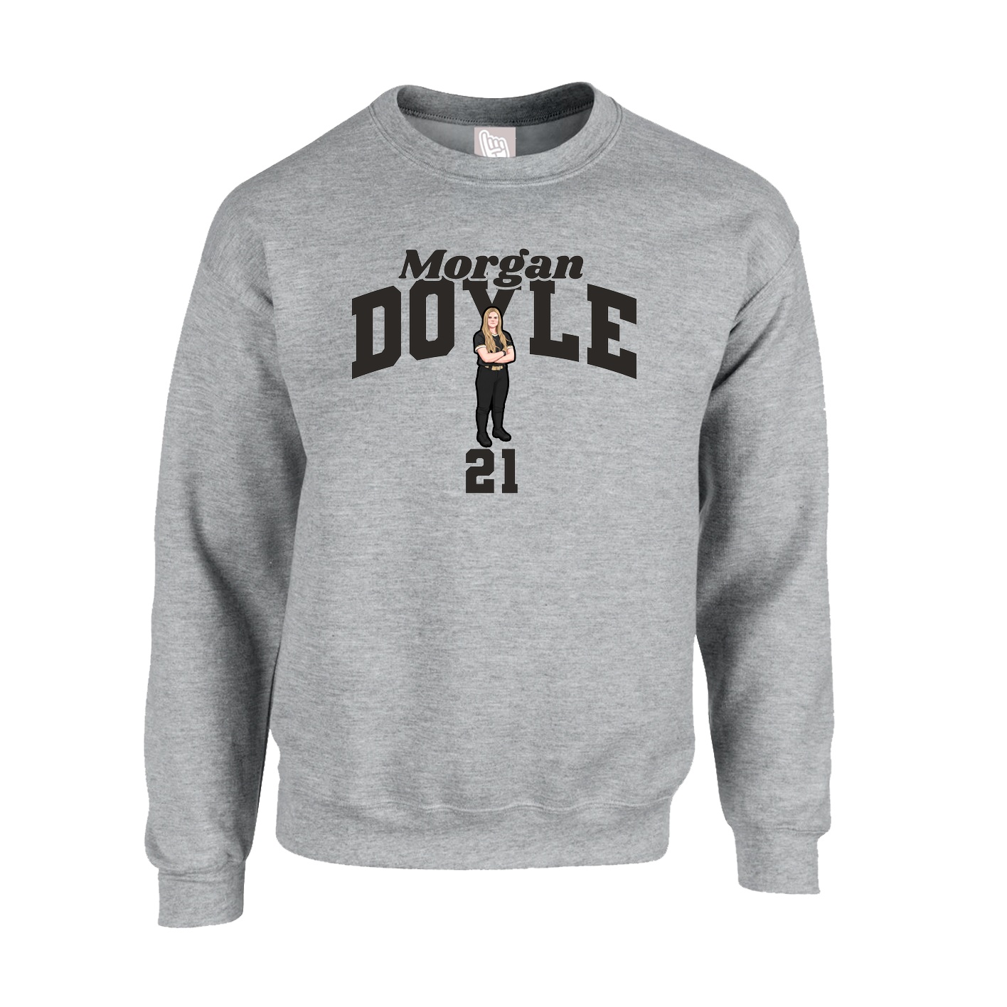 Fleece Crew — Signature Arch in Grey