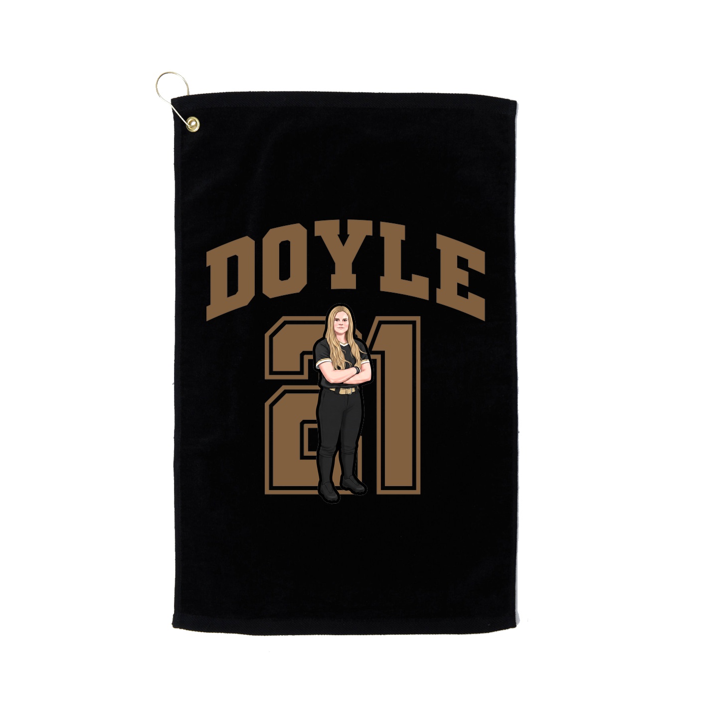 Golf Towel — Number in Black