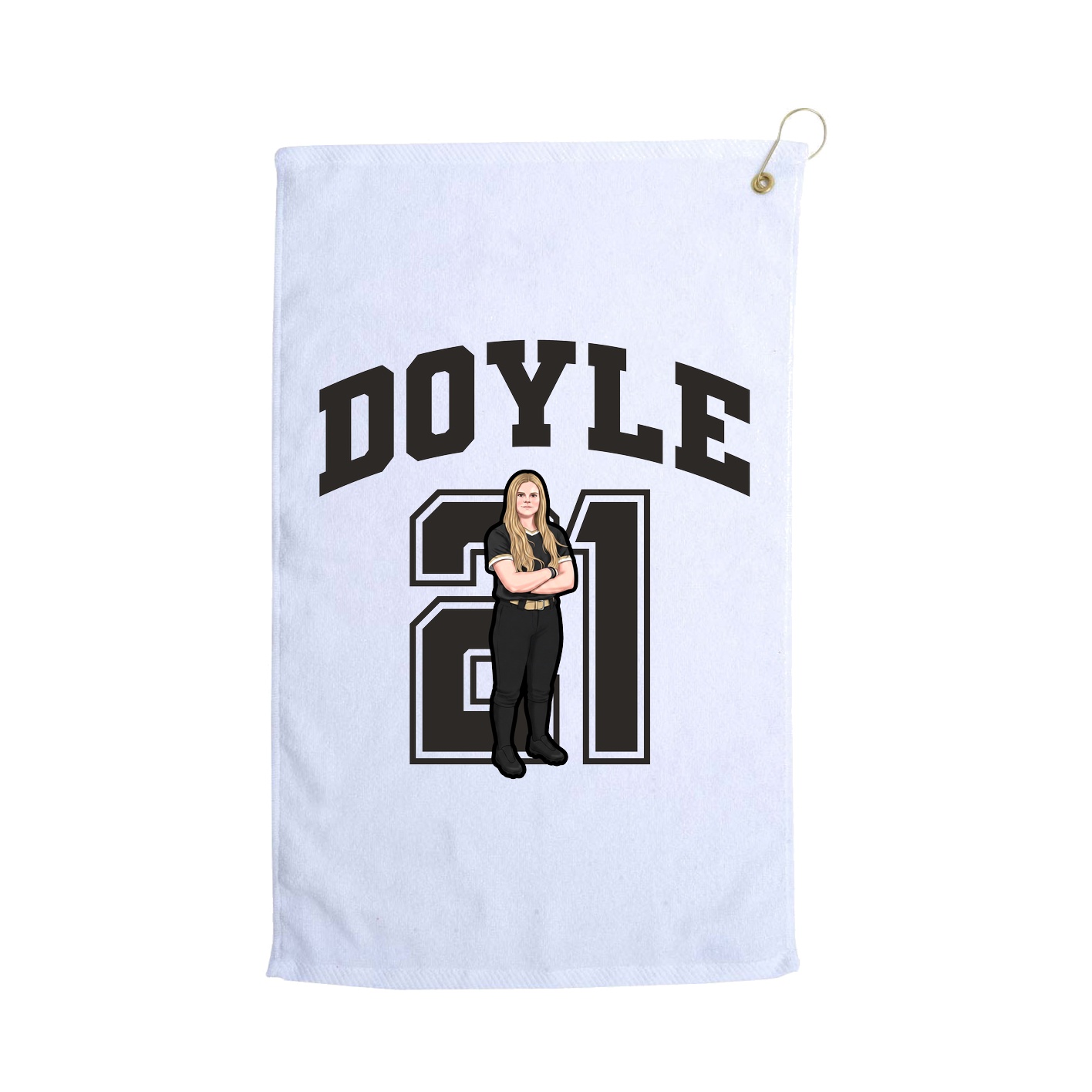 Golf Towel — Number in White