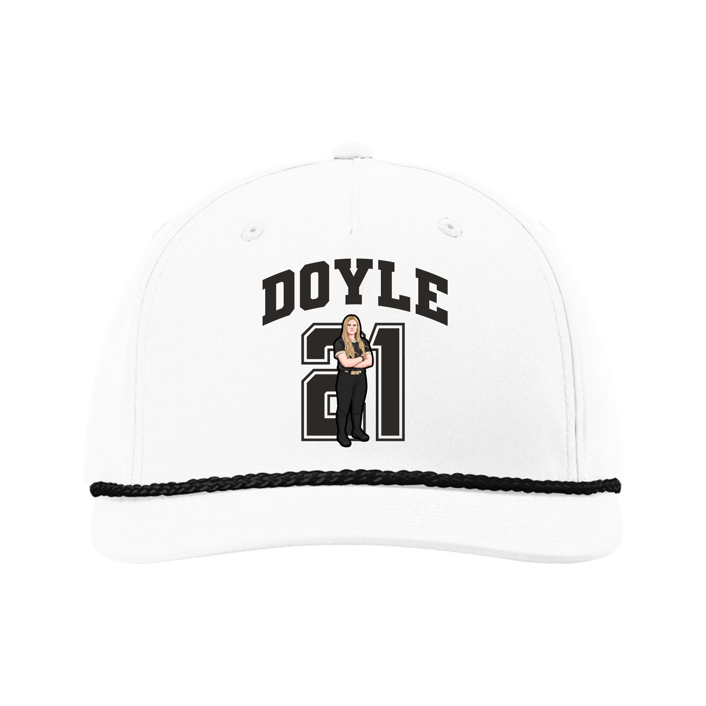 Five-Panel Classic Rope Cap — Number in White