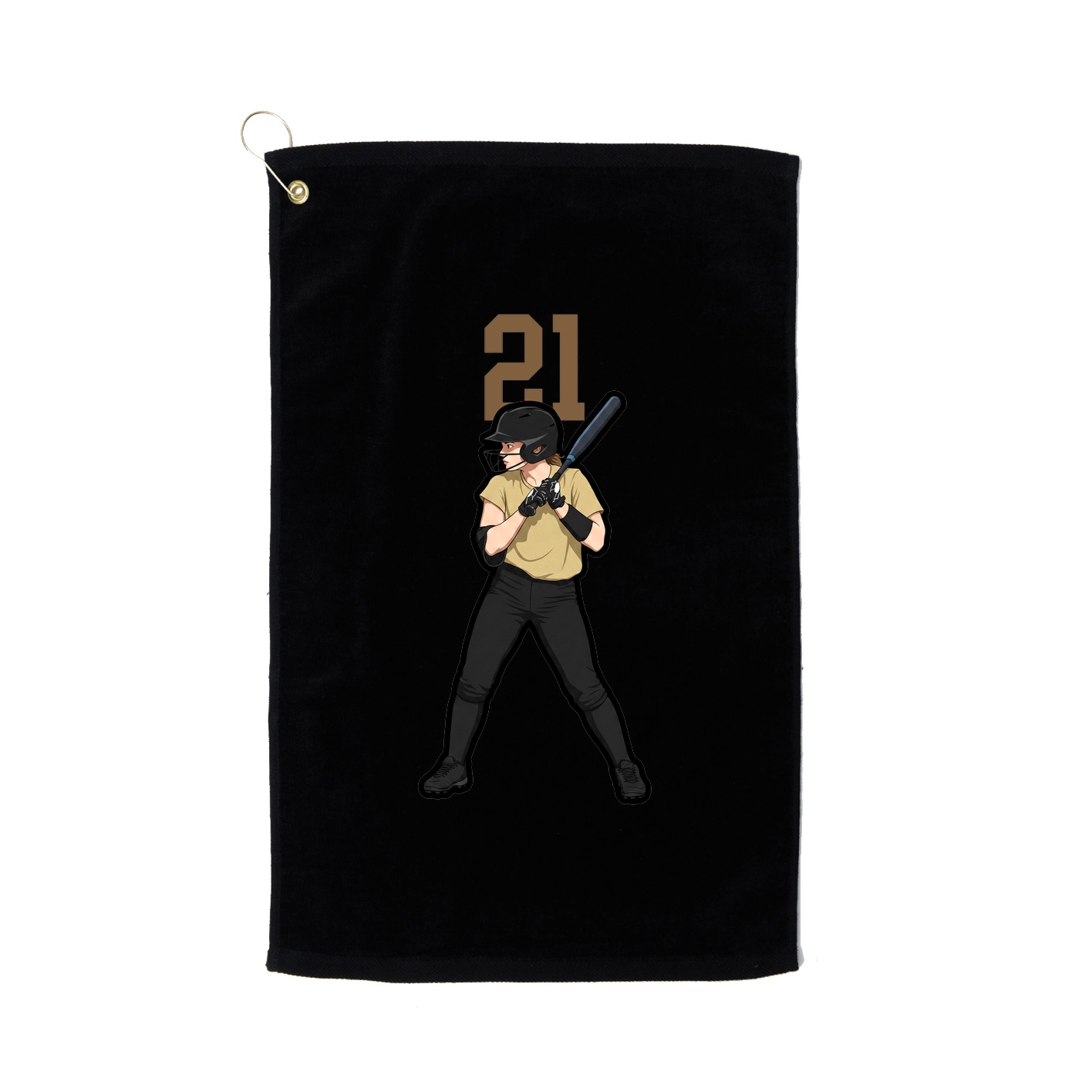 Golf Towel — Number Top in Black