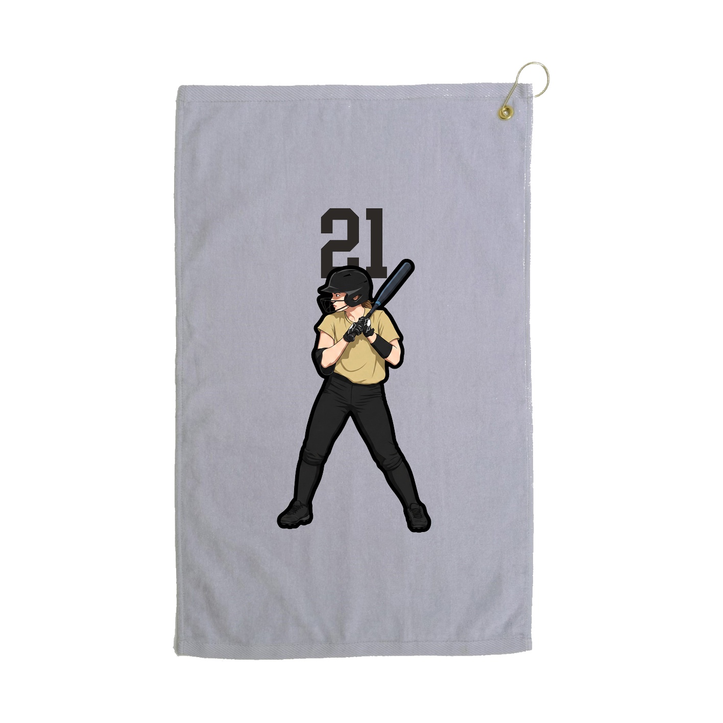 Golf Towel — Number Top in Grey