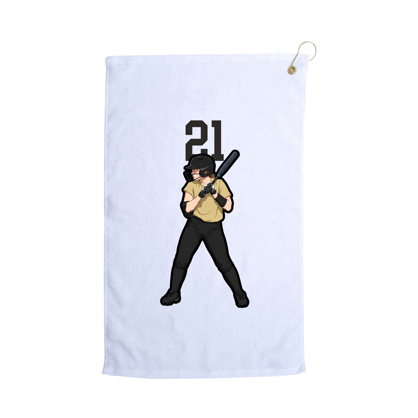 Golf Towel — Number Top in White