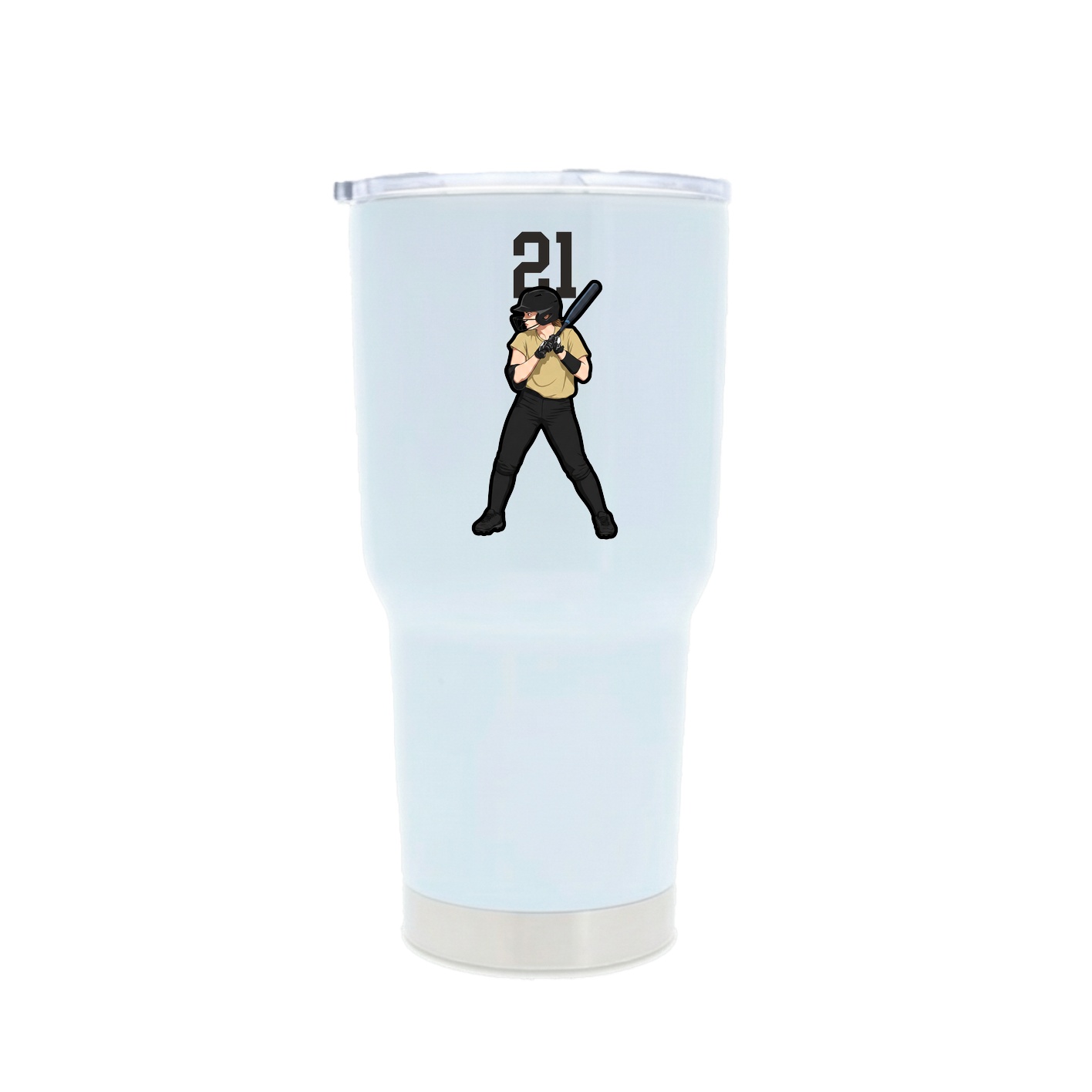 30oz Stainless Steel Tumbler — Number Top in White
