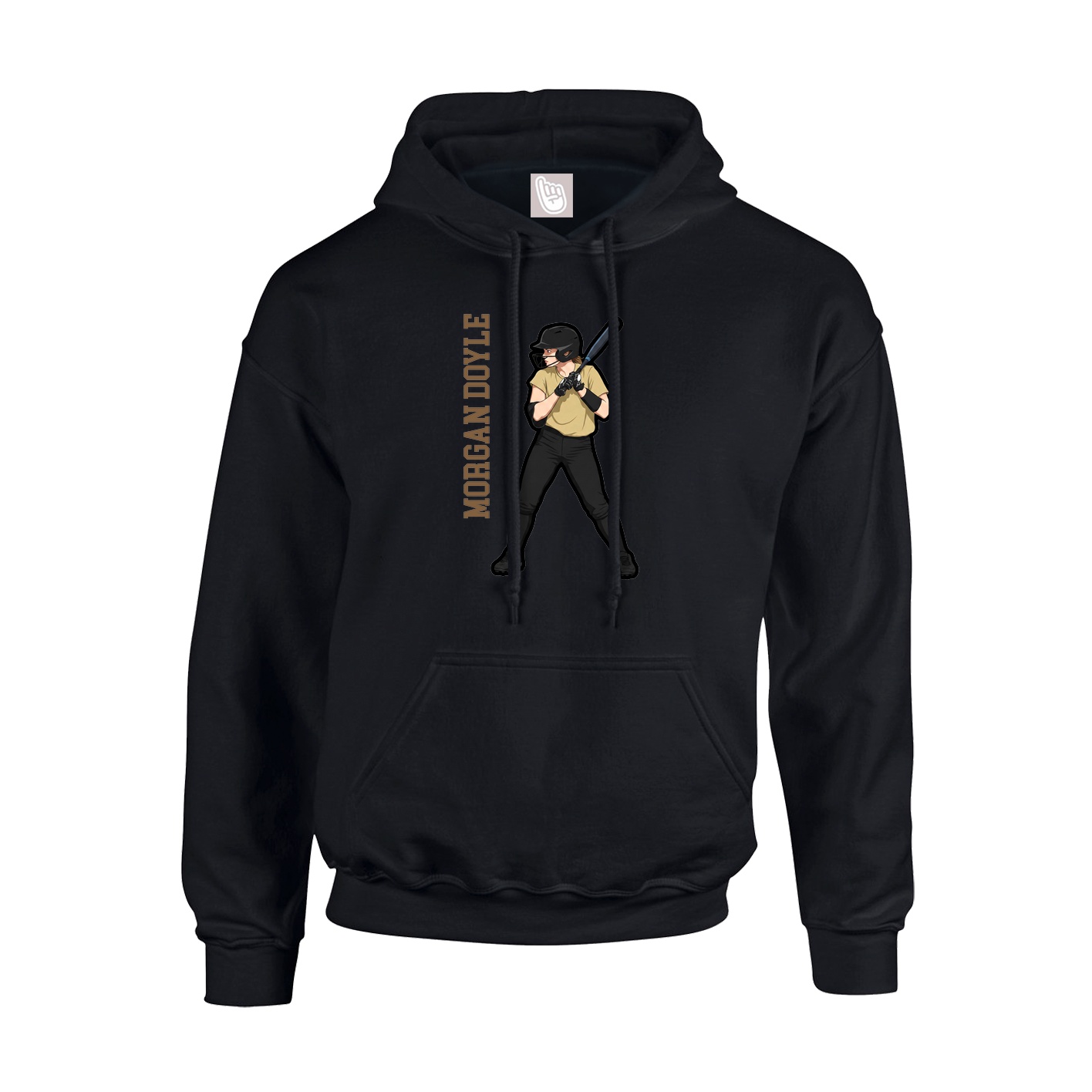 Hoodie — Name Vertical in Black