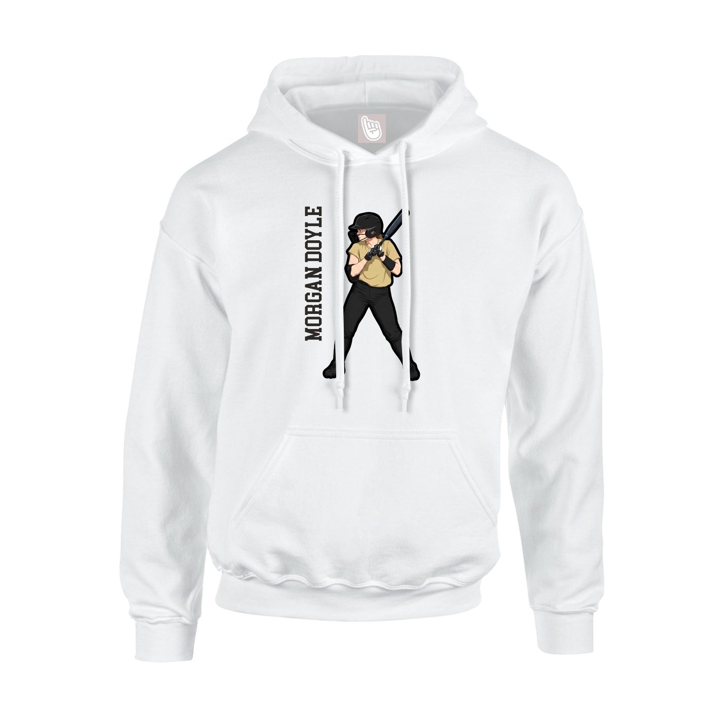 Hoodie — Name Vertical in White
