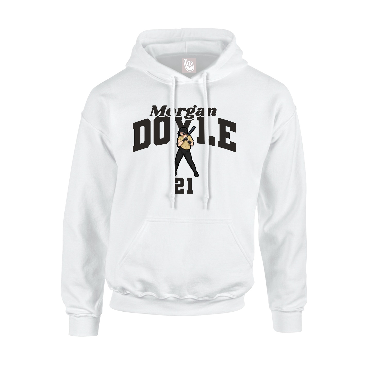 Youth Hoodie — Signature Arch in White