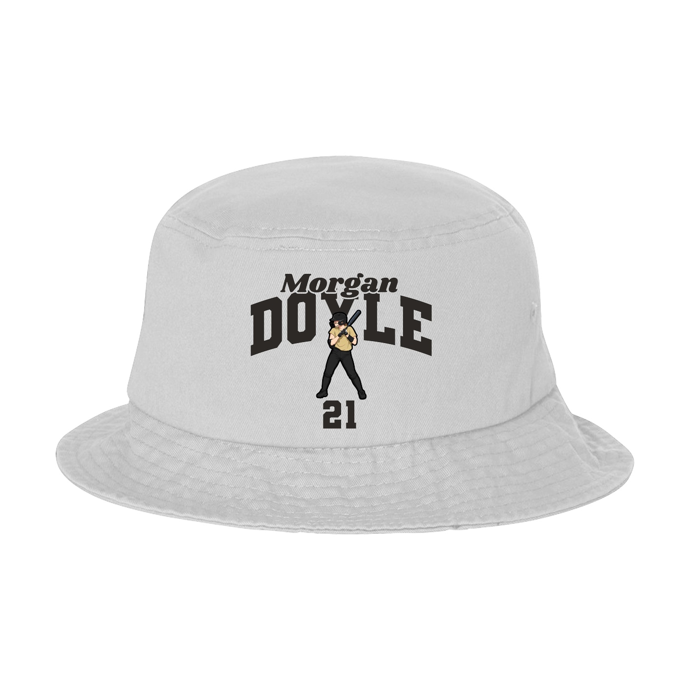 Bucket Cap — Signature Arch in White