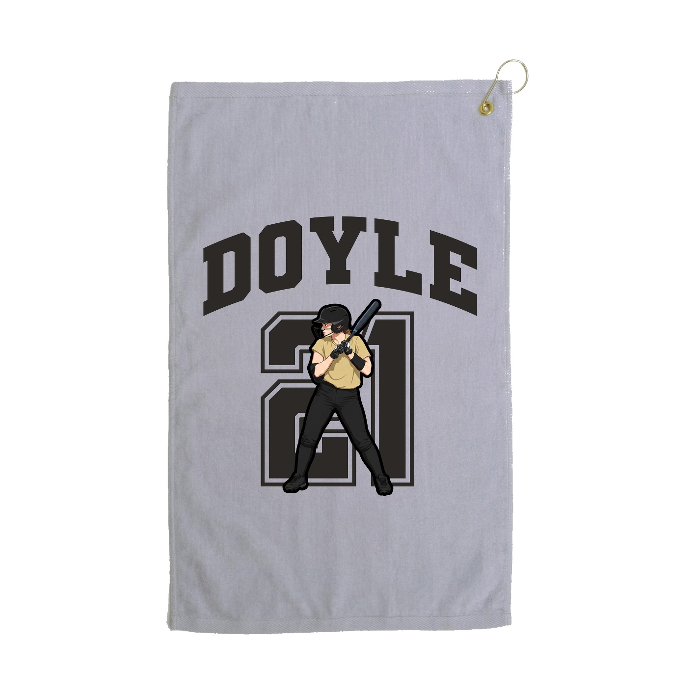 Golf Towel — Number in Grey