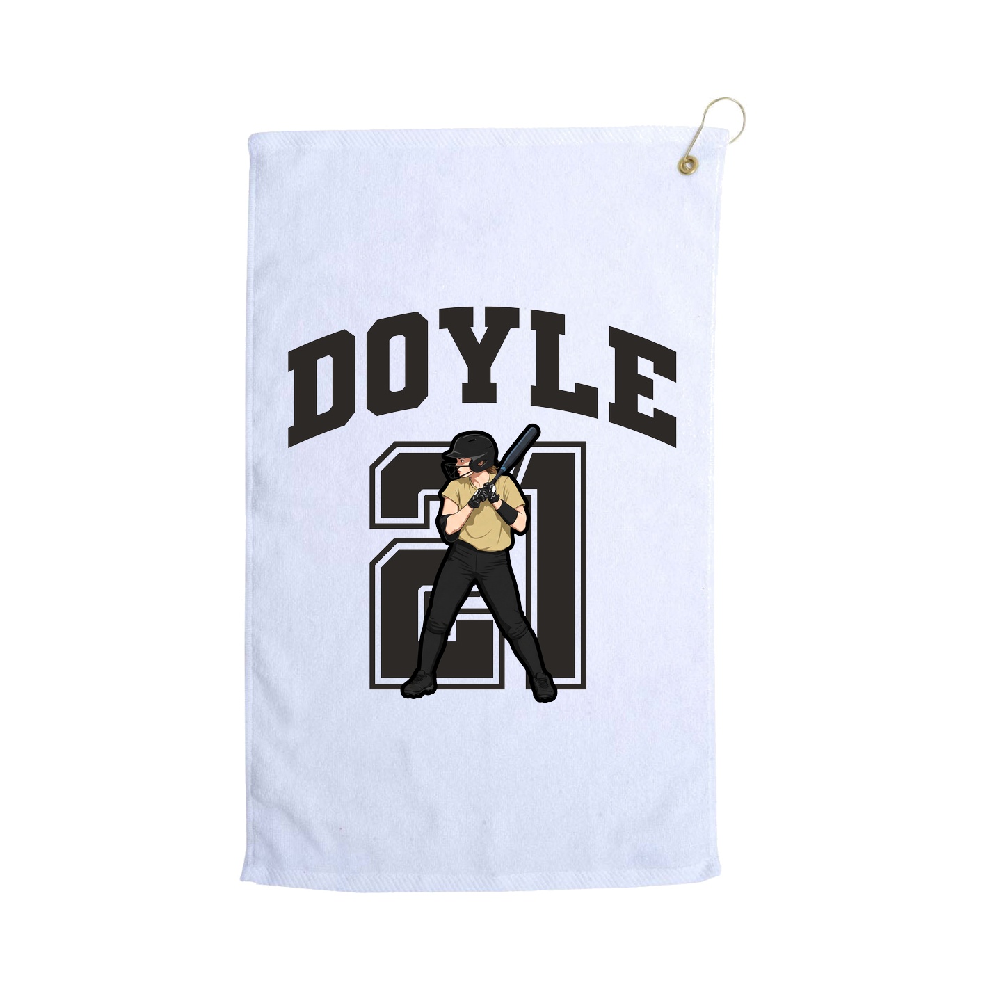 Golf Towel — Number in White