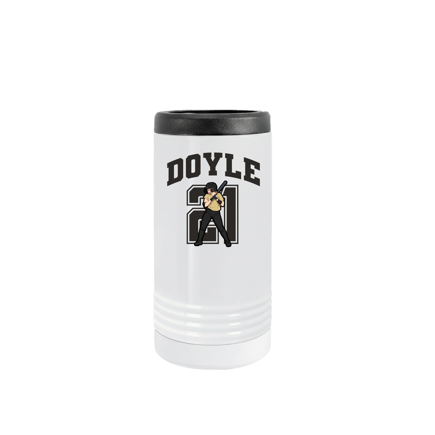 Slim Beverage Holder — Number in White