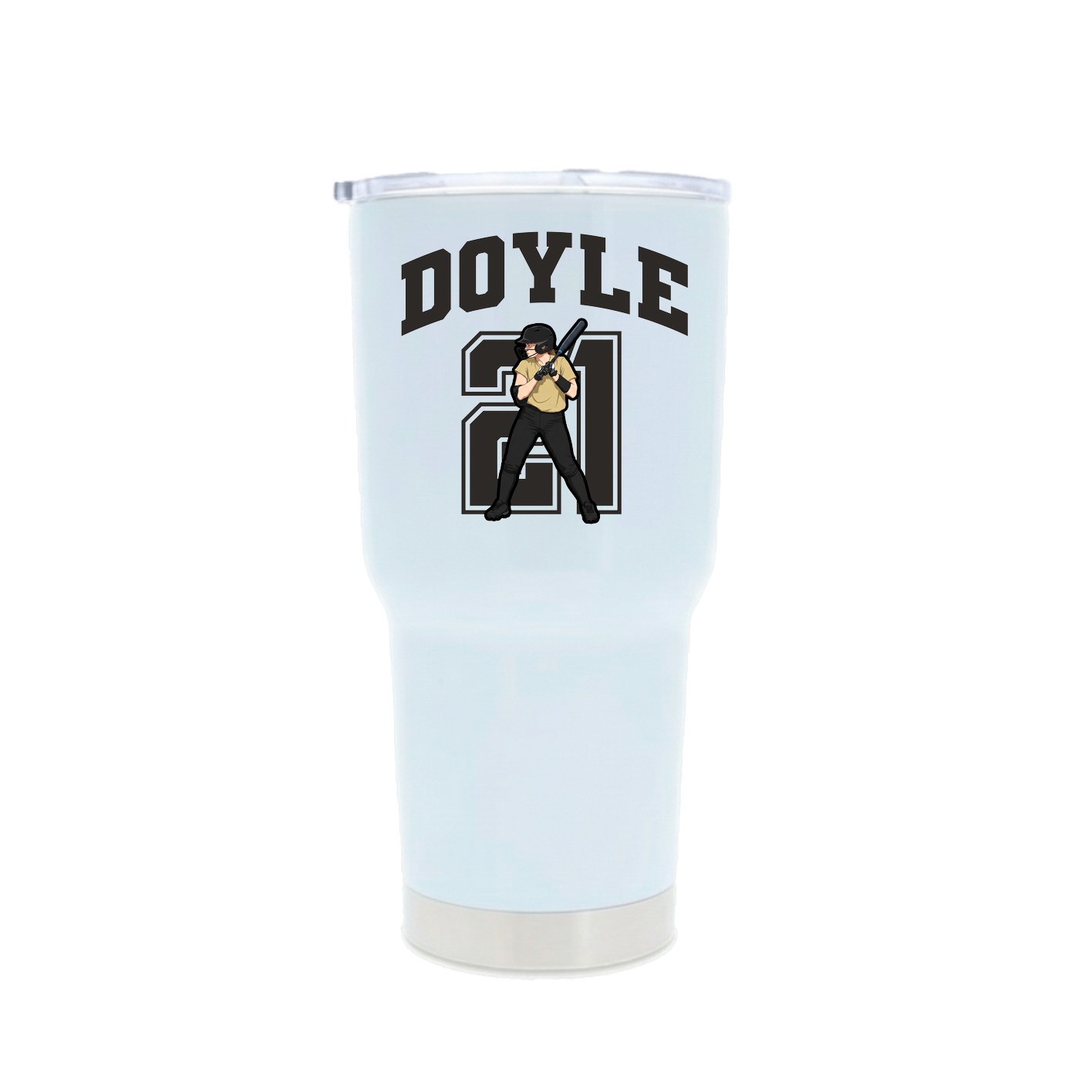 30oz Stainless Steel Tumbler — Number in White
