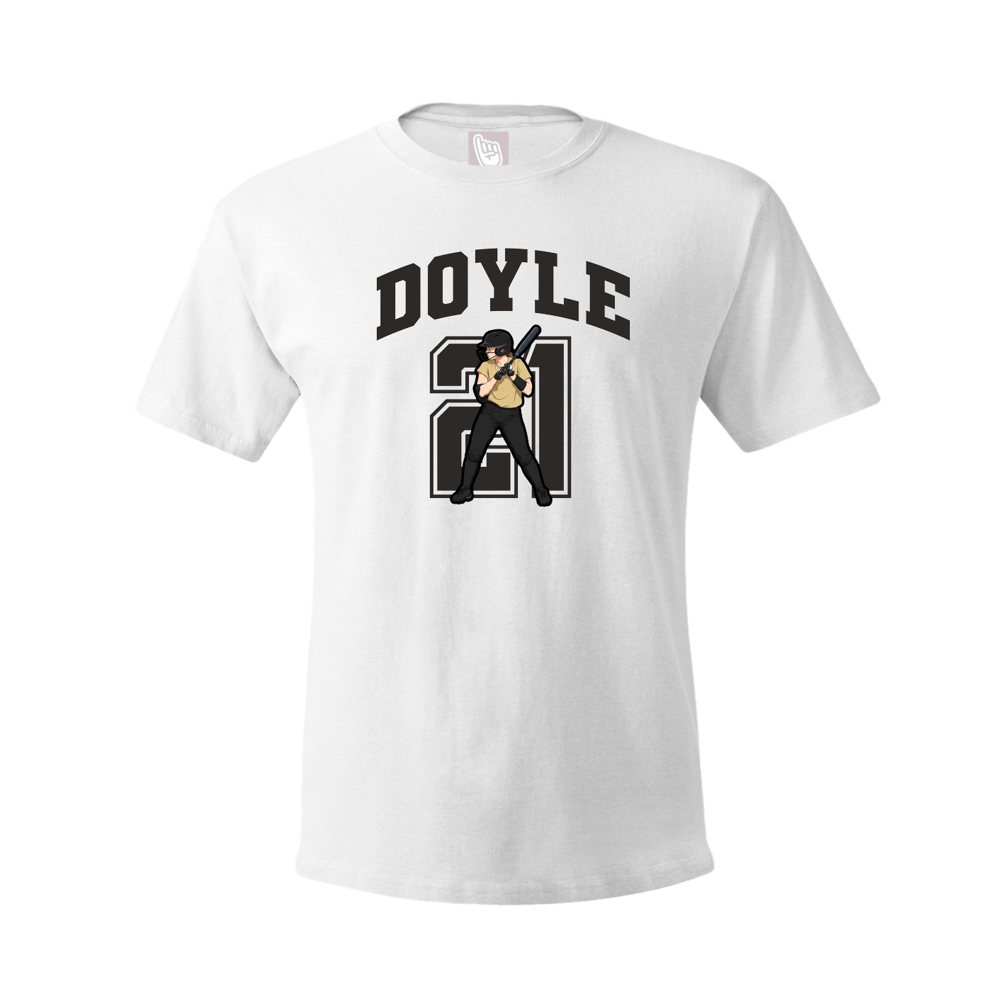Youth Tee — Number in White