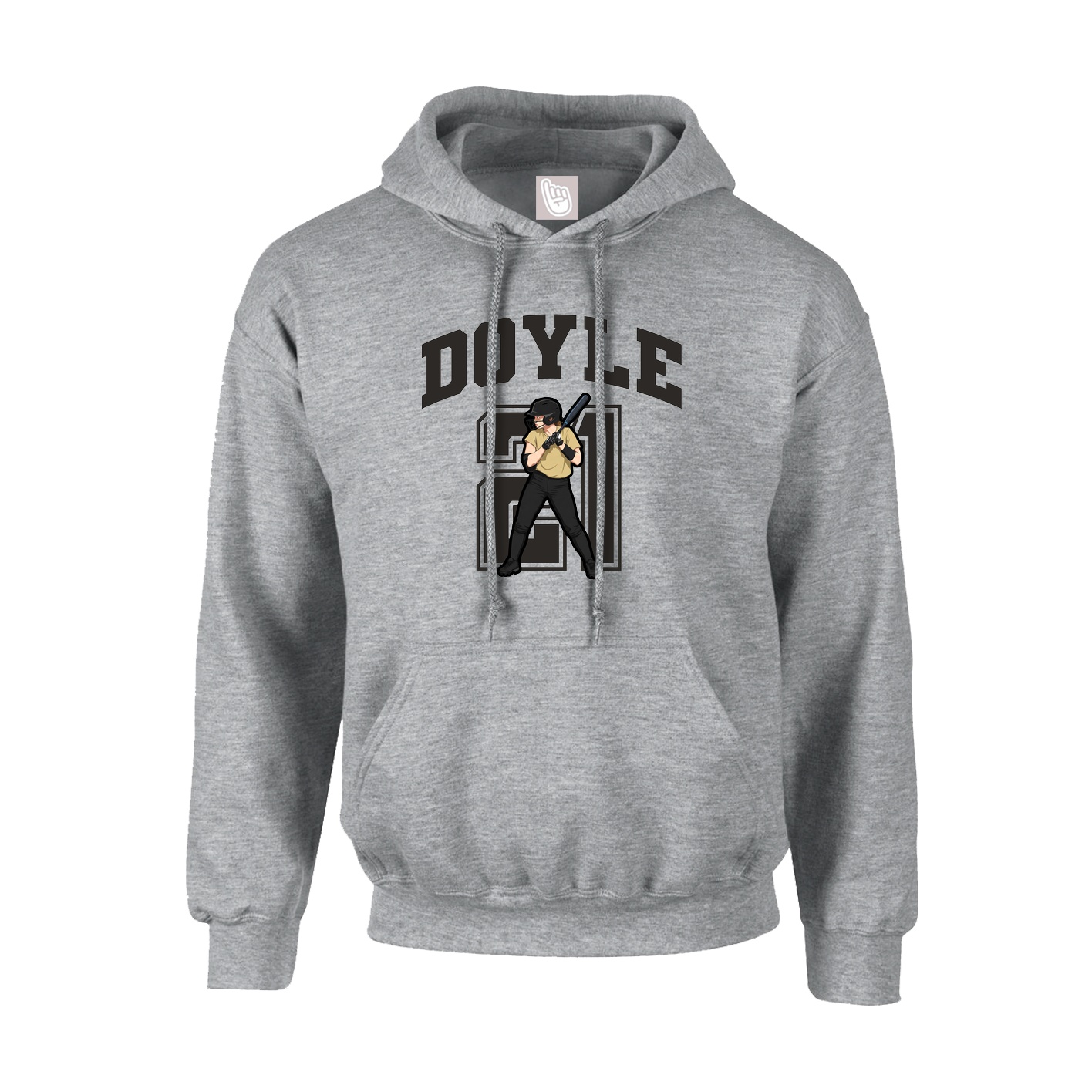 Hoodie — Number in Grey