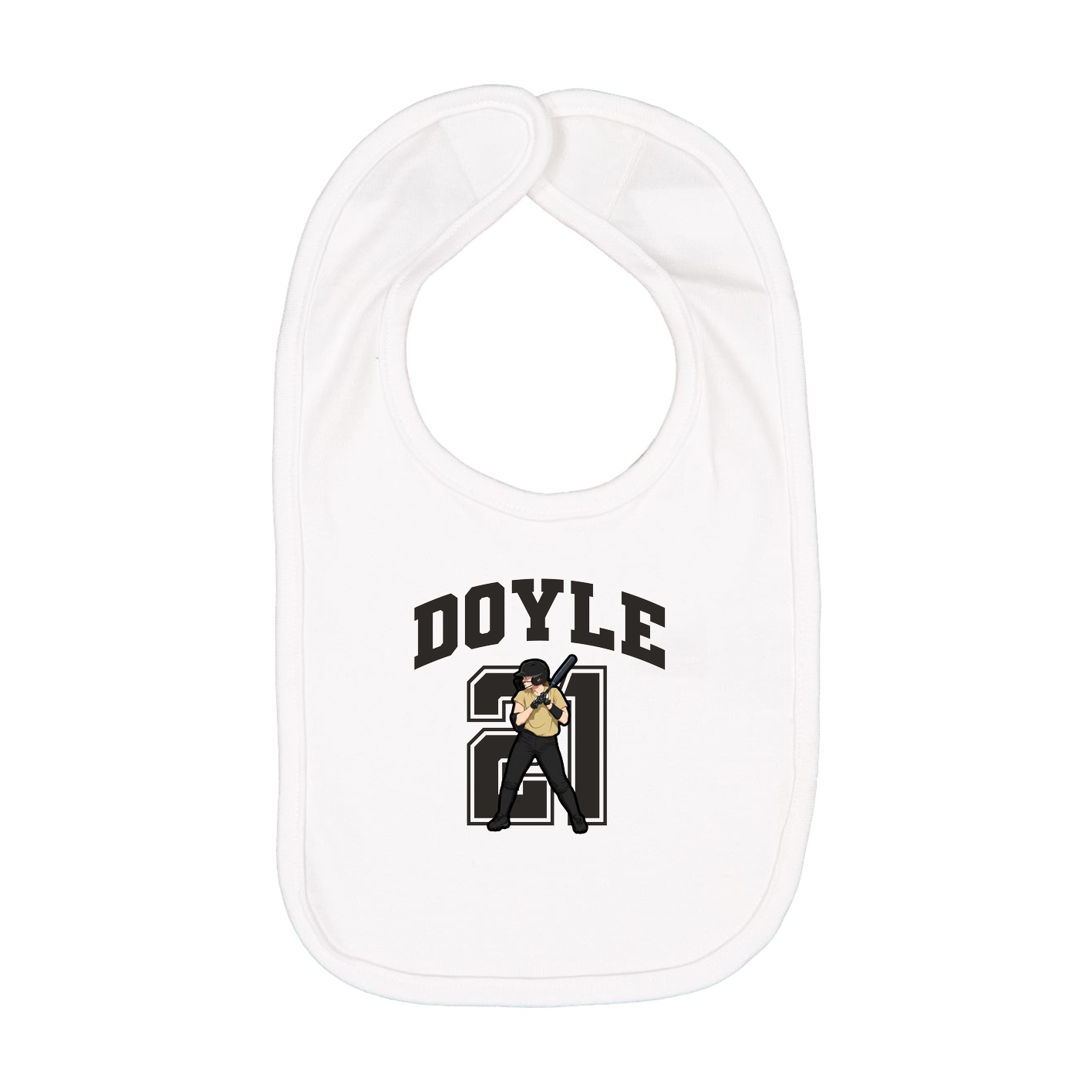 Infant Bib — Number in White