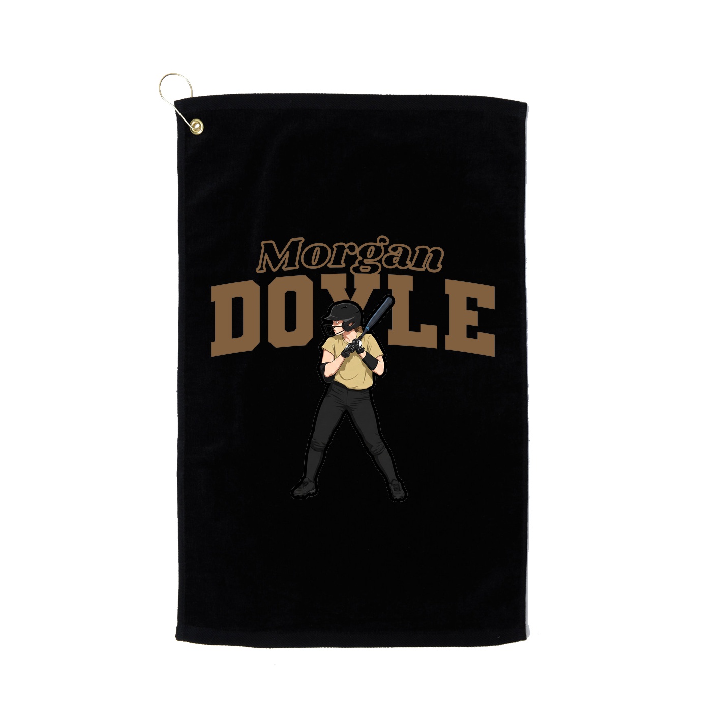 Golf Towel — Name Arch in Black