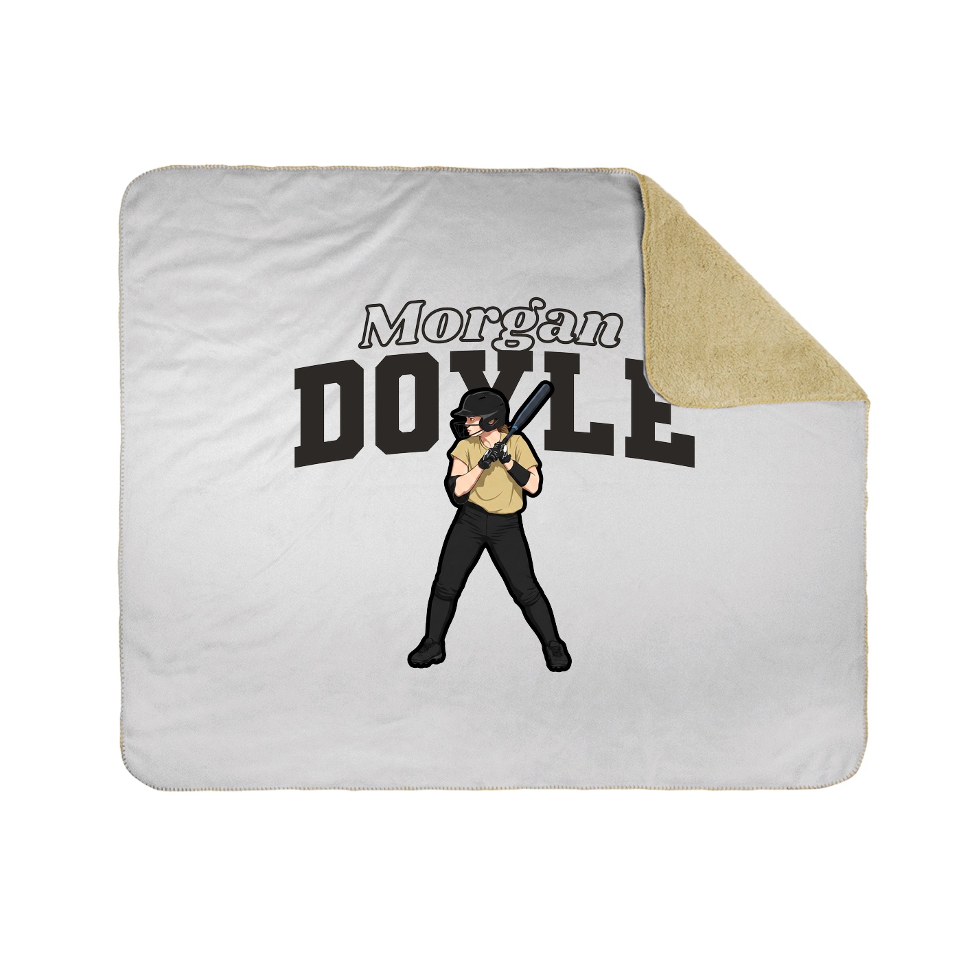Throw Blanket — Name Arch in White