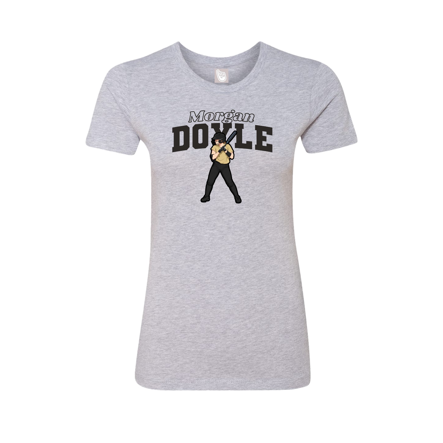 Womens Tee — Name Arch in Grey