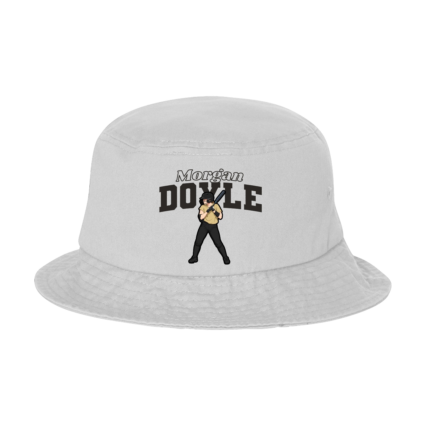 Bucket Cap — Name Arch in White