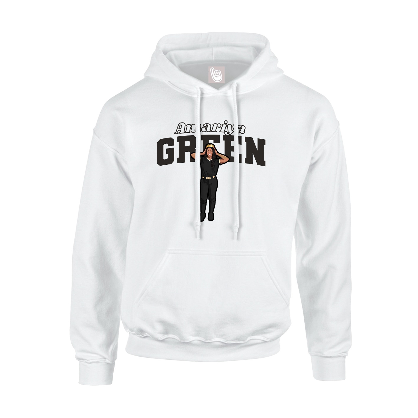Hoodie — Name Arch in White