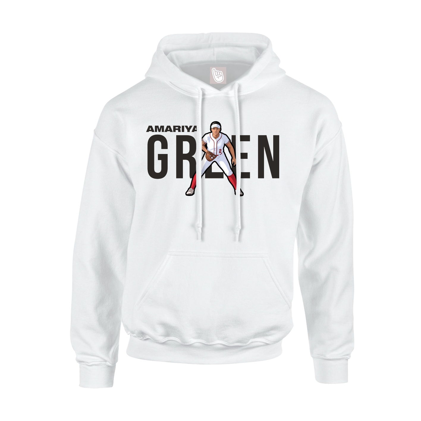 Youth Hoodie — Player Name in White
